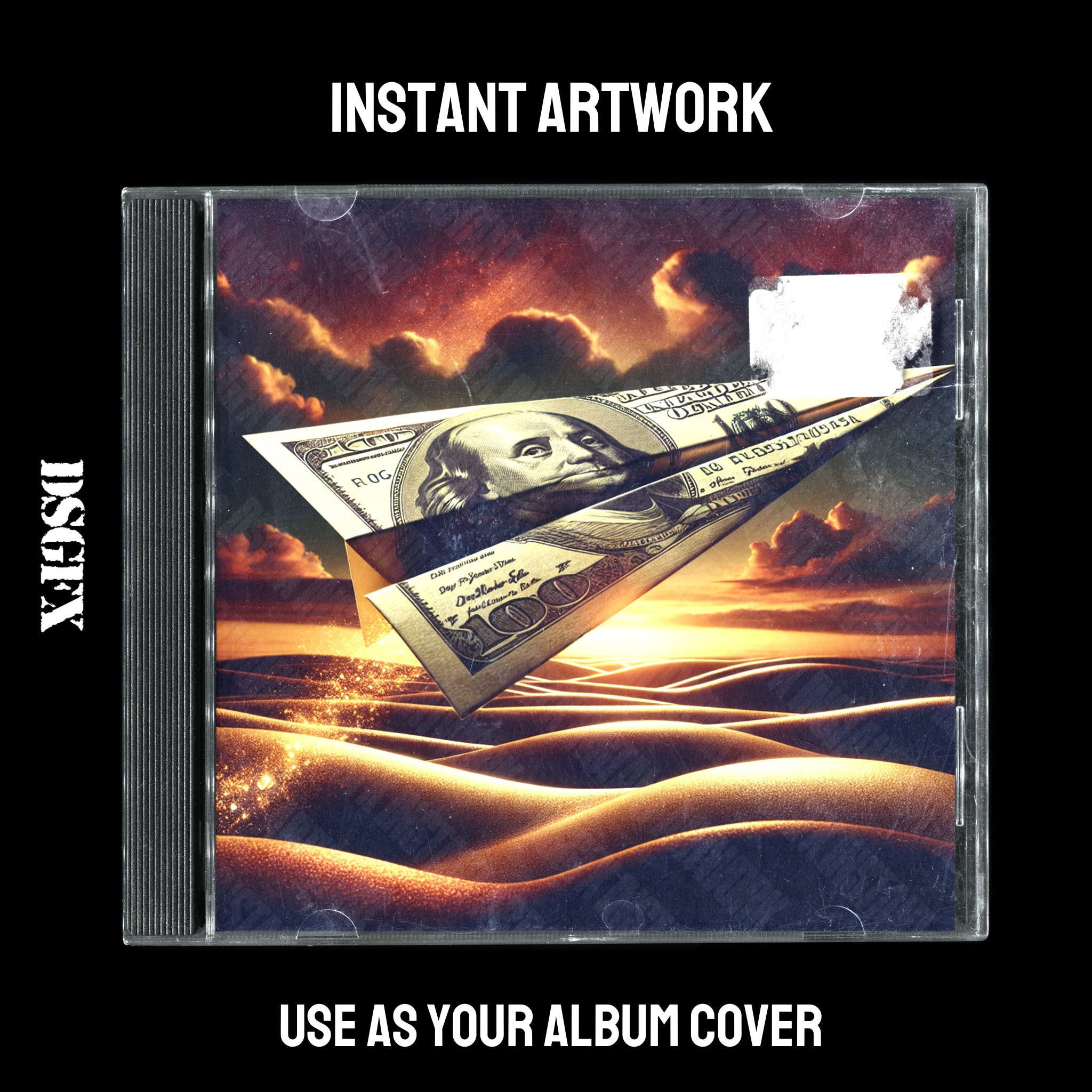 Golden Dreamscape with Flying Currency