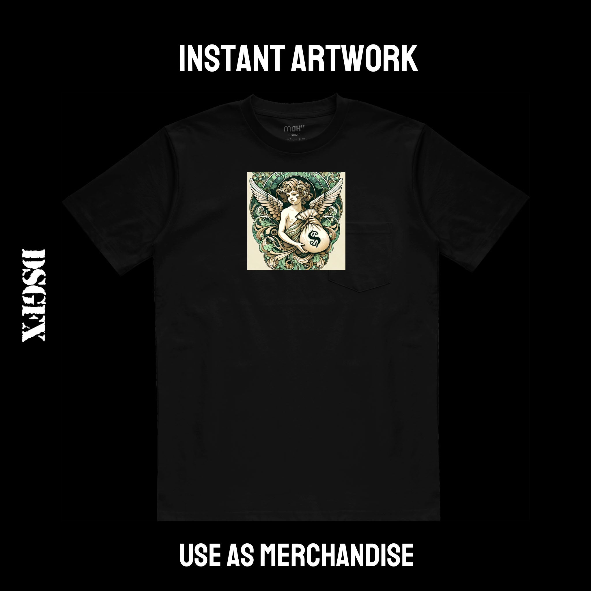 Winged Cherub with Money Bag