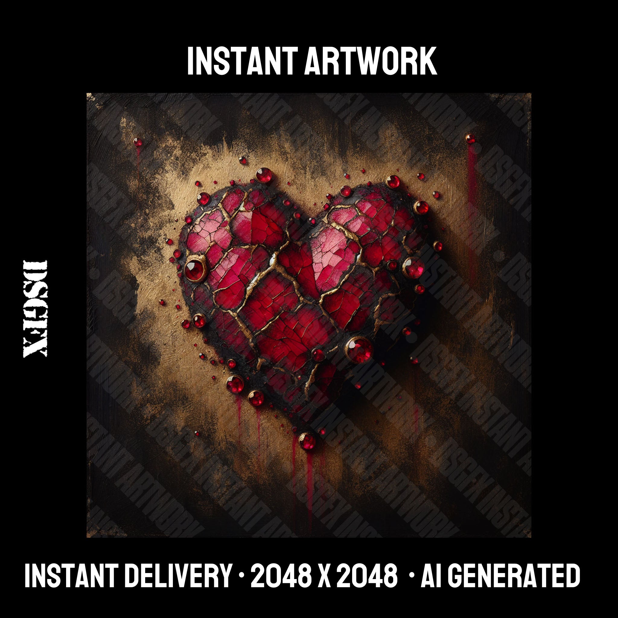 Textured Crimson Heart