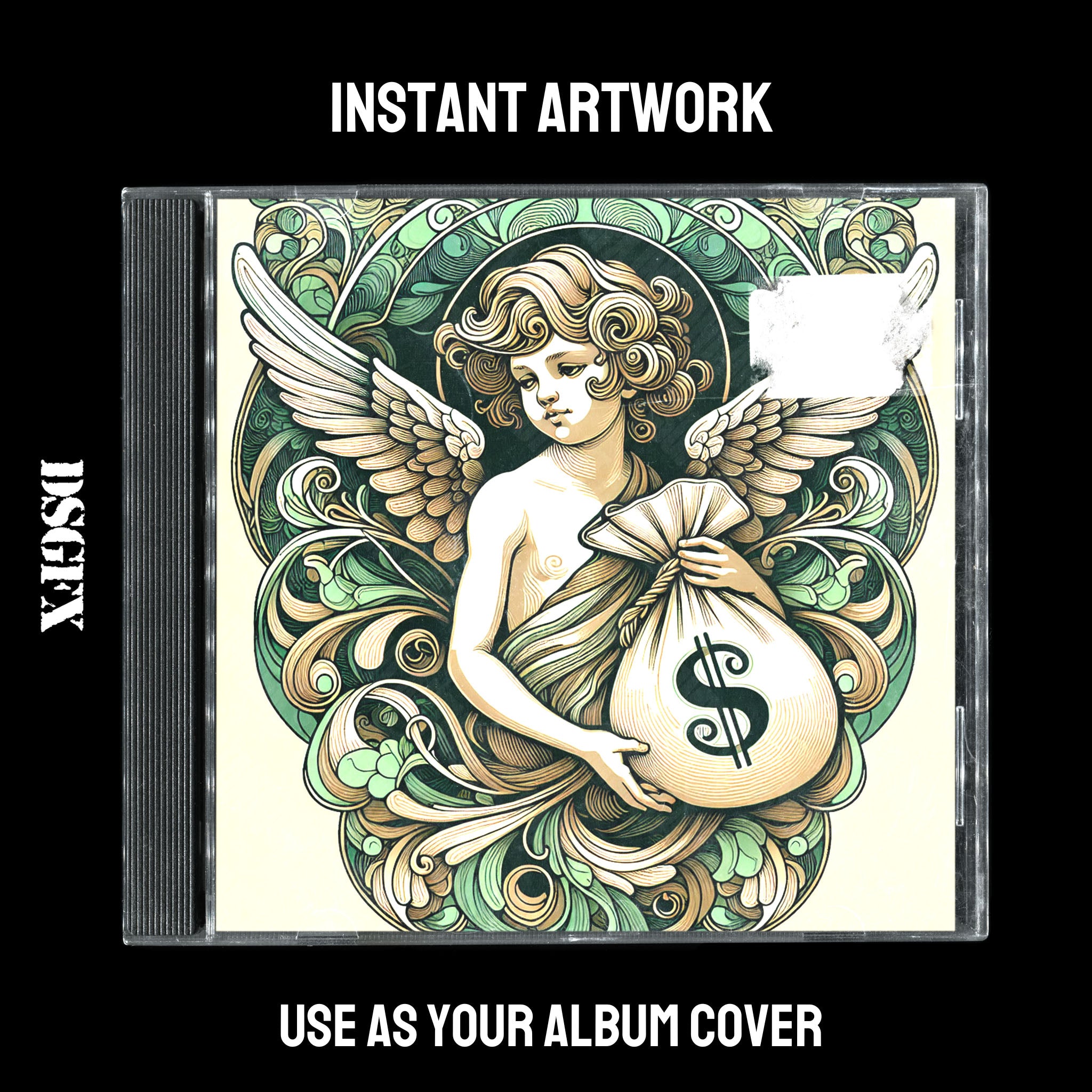 Winged Cherub with Money Bag