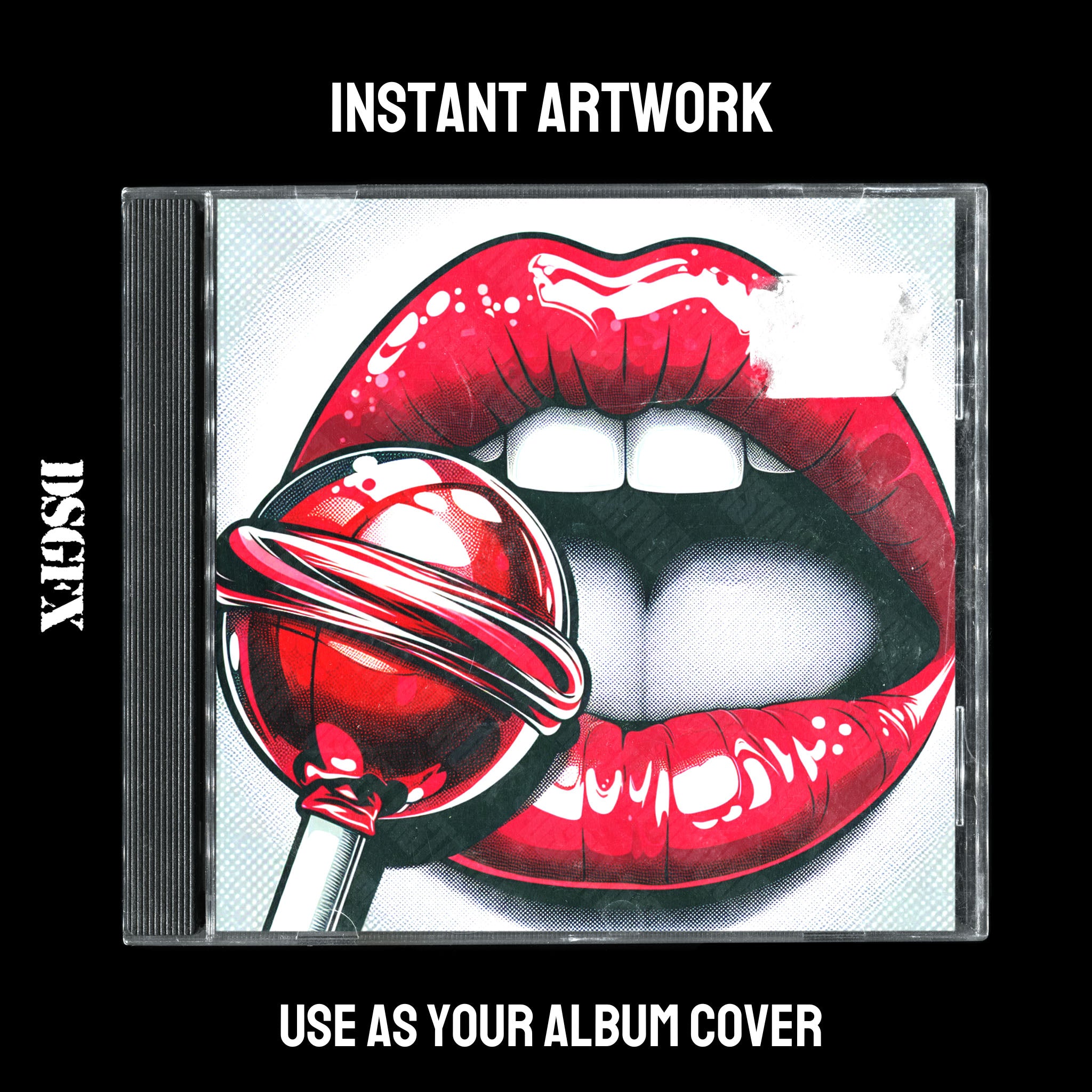 Candy Microphone on Glossy Lips