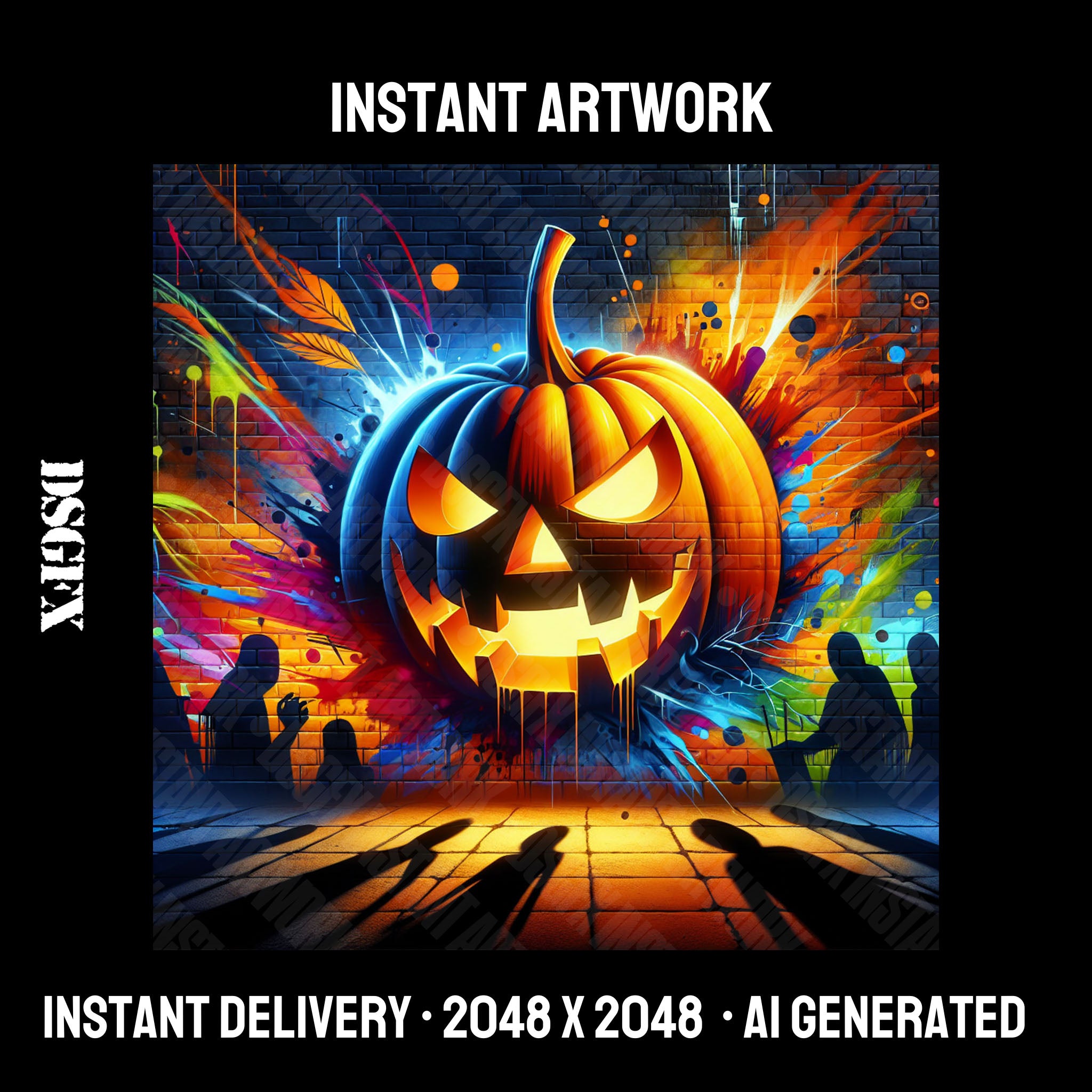 Vibrant Pumpkin Graffiti