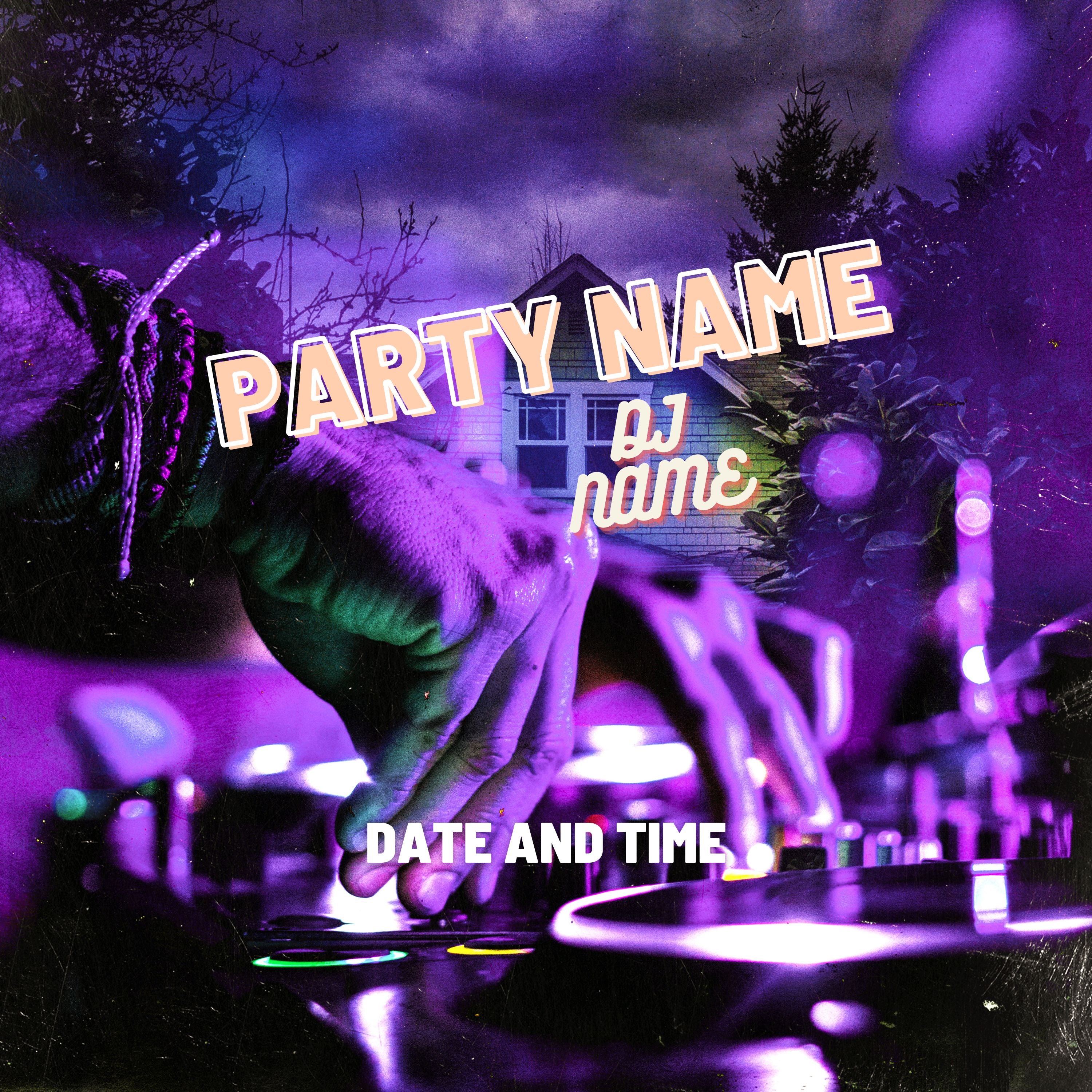 House Party - Canva Template - Party Flyer - DJ Flyer - Night Club Flyer