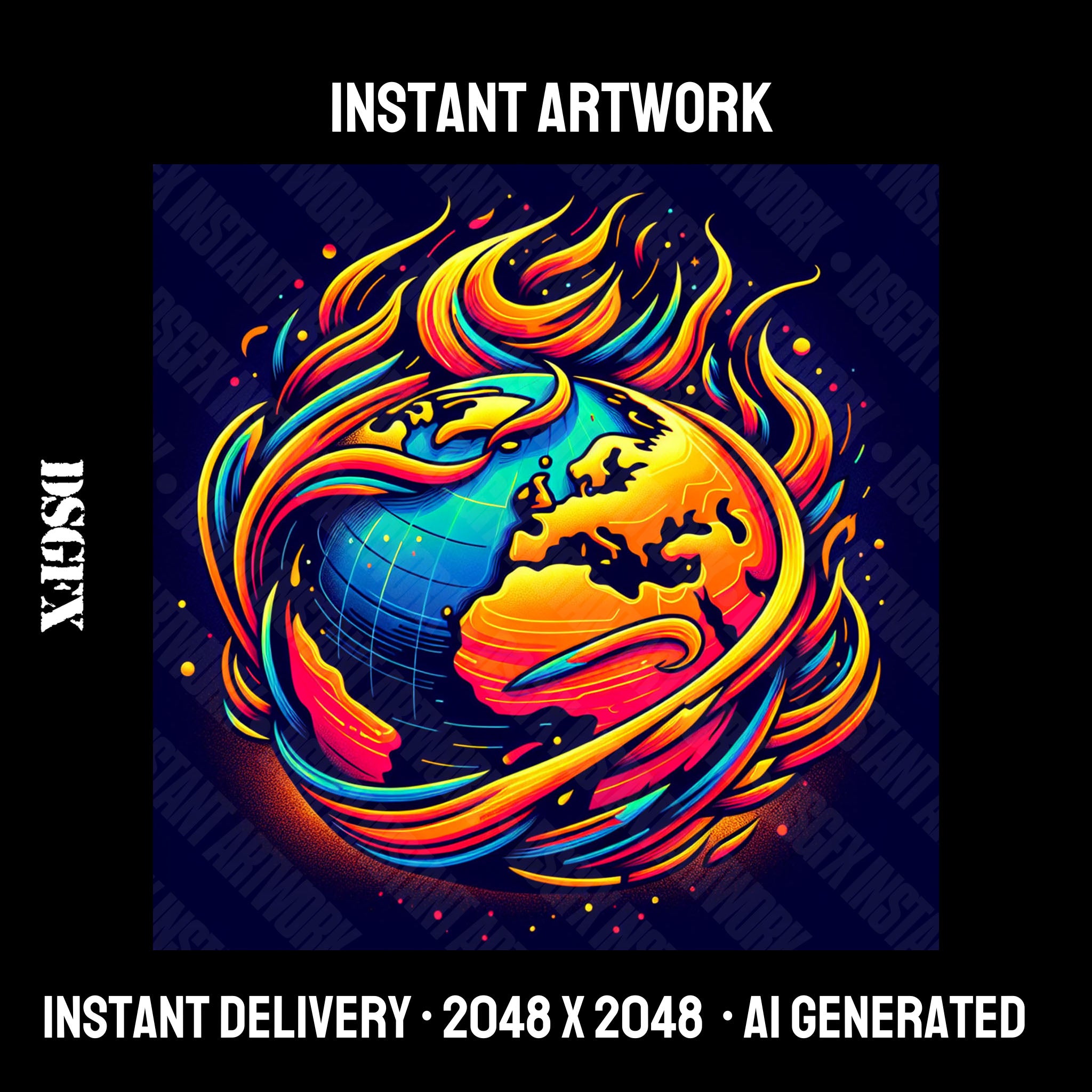 Vibrant Fire-Infused Globe