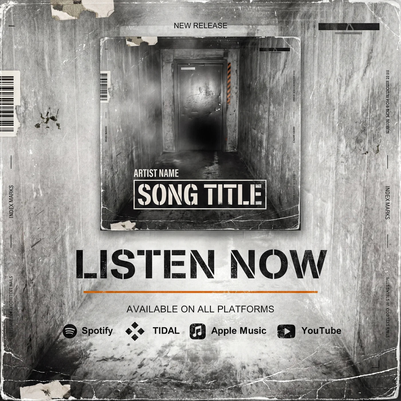 Listen Now promo graphic example generated by Covermatic