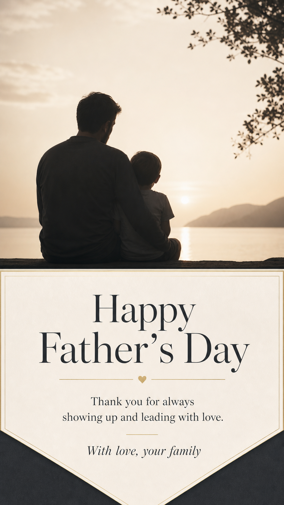 Generated Modern Father's Day card example with readable greeting message
