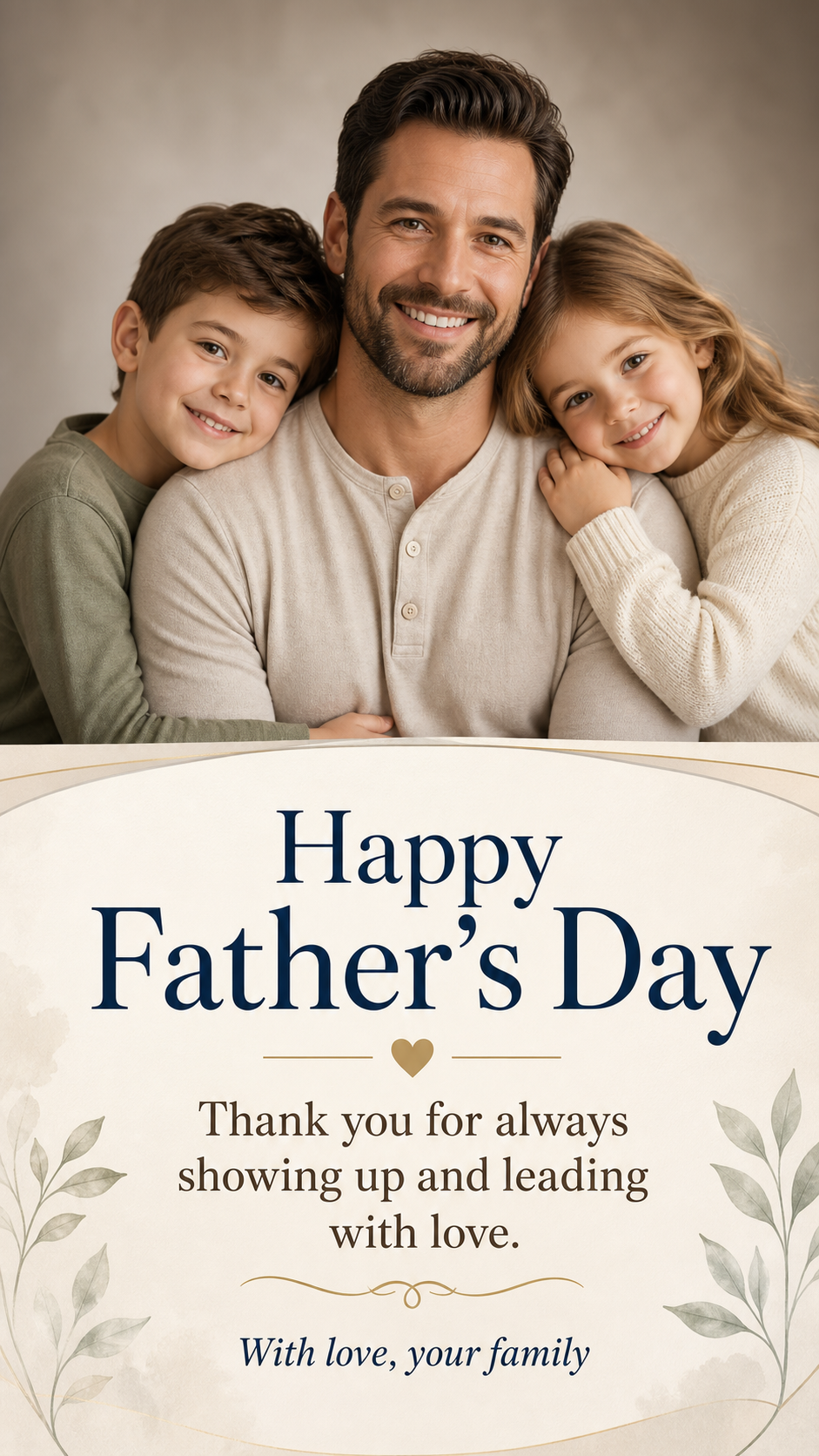 Soft Studio Portrait Father's Day card style preview