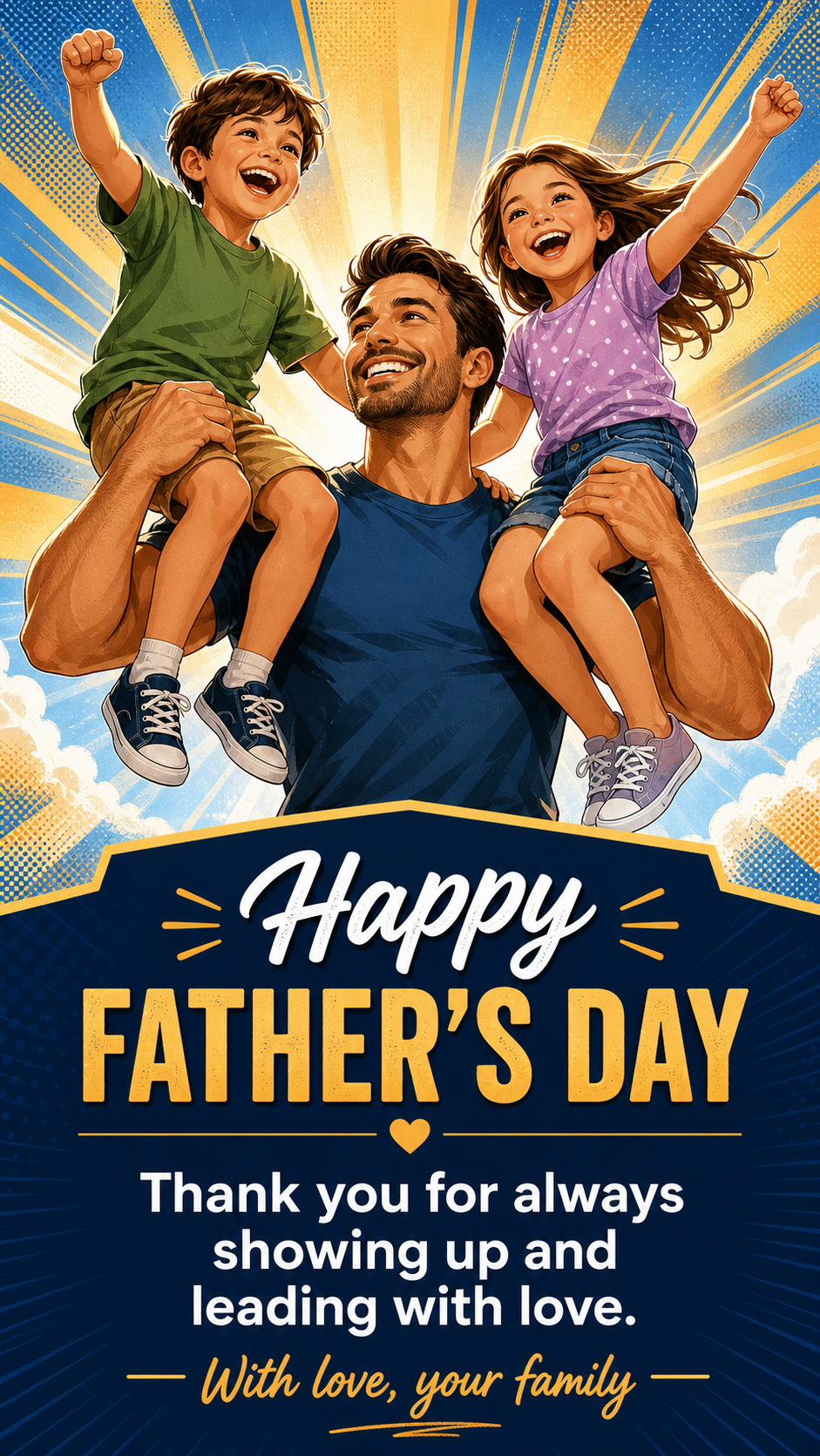Super Dad Father's Day card style preview